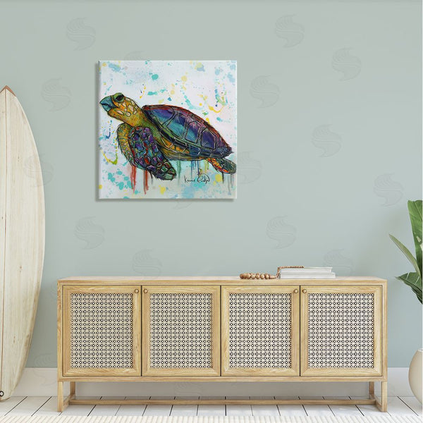 Stupell Industries Karrie Evenson | Urban Street Style Sea Turtle Paint Drip Wall Art