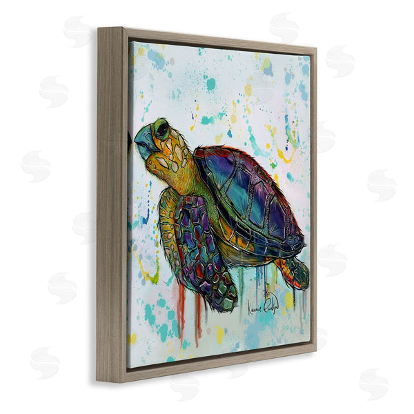 Stupell Industries Karrie Evenson | Urban Street Style Sea Turtle Paint Drip Wall Art
