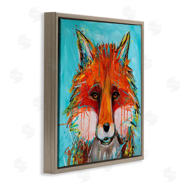 Stupell Industries Karrie Evenson | Vivid Red Fox Street Style Paint Speckle Wall Art