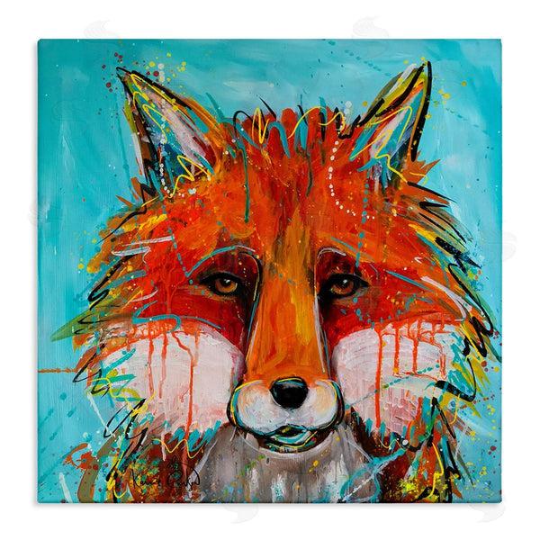 stupell industries Karrie Evenson | Vivid Red Fox Street Style Paint Speckle Wall Art