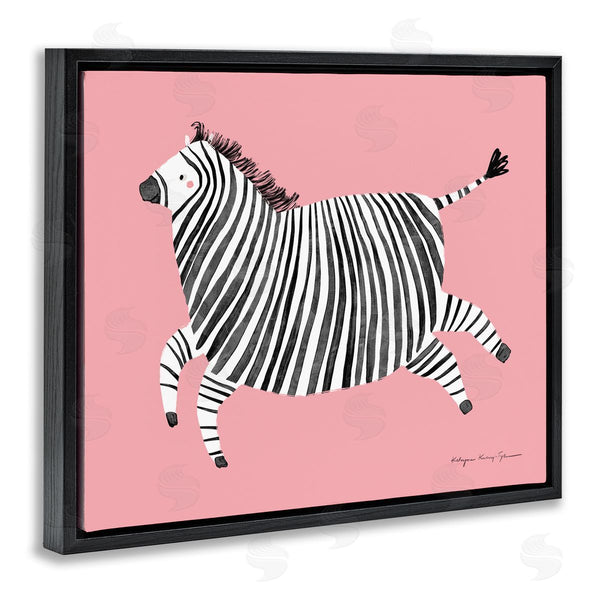 Stupell Industries Kasia Kucwaj-Tybur | Jumping Zebra On Pink Wall Art