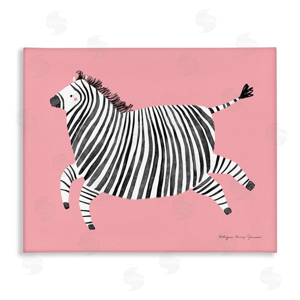 stupell industries Kasia Kucwaj-Tybur | Jumping Zebra on Pink Wall Art
