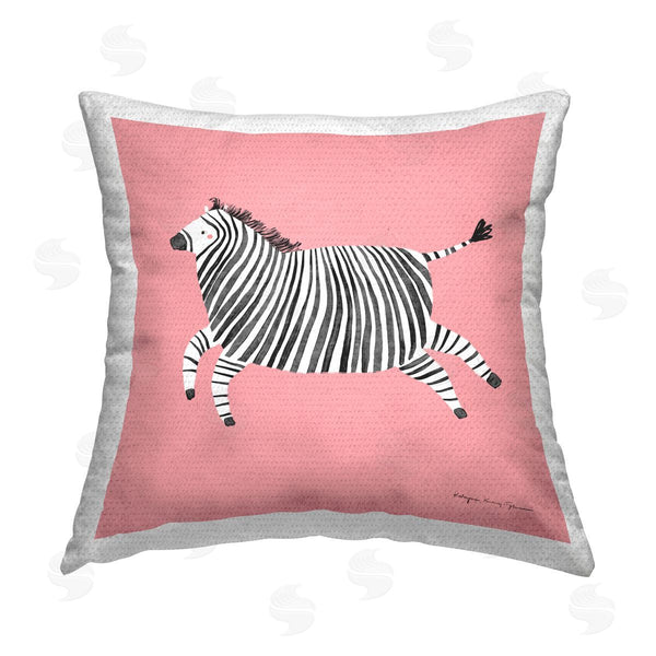 Stupell Industries Kasia Kucwaj-Tybur | Pink Zebra Animal Portrait Printed Throw Pillow
