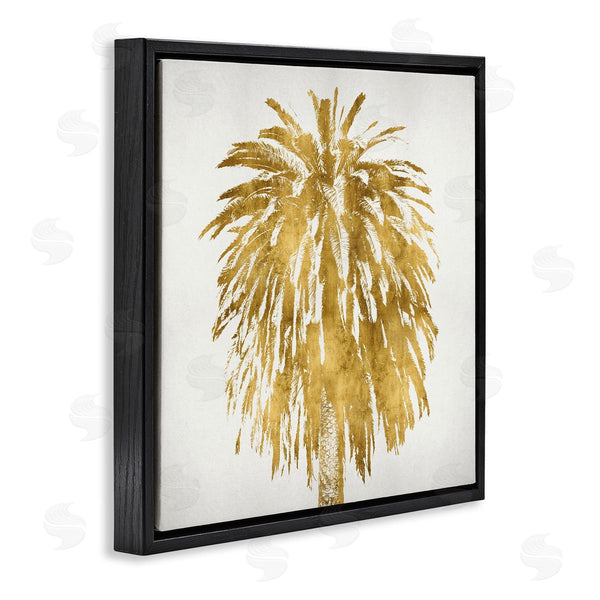 Stupell Industries Kate Bennett | Gold Glam Tropical Palm Tree Over Neutral