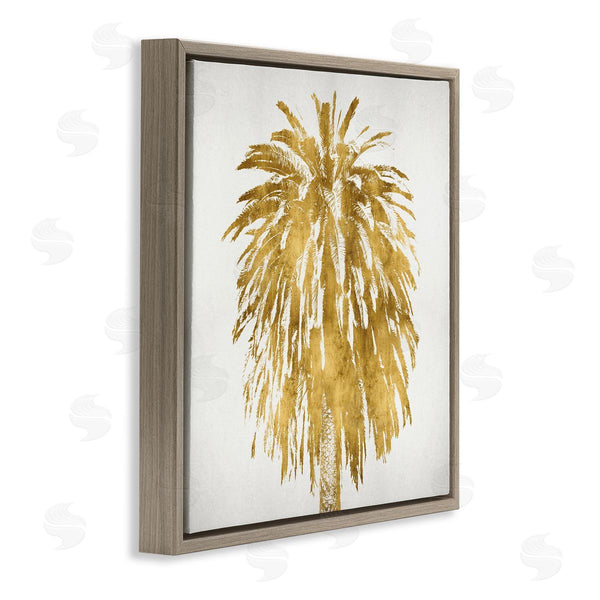 Stupell Industries Kate Bennett | Gold Glam Tropical Palm Tree Over Neutral