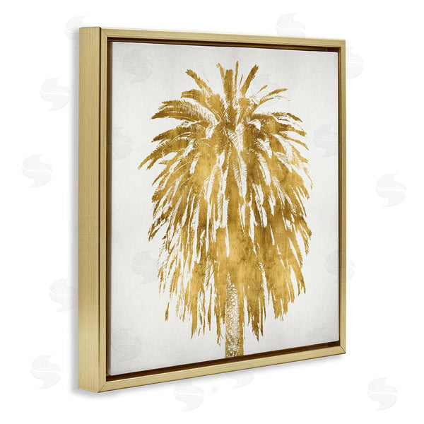 Stupell Industries Kate Bennett | Gold Glam Tropical Palm Tree Over Neutral