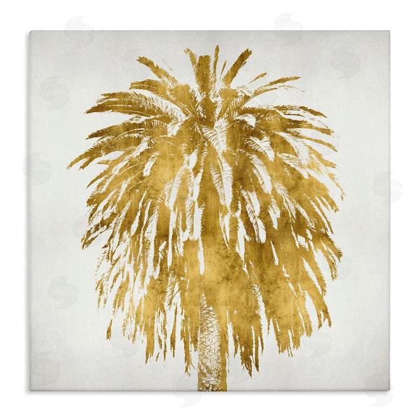 stupell industries Kate Bennett | Gold Glam Tropical Palm Tree Over Neutral