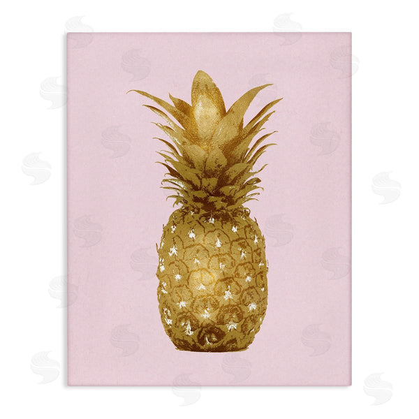 stupell industries Kate Bennett | Golden Glam Pineapple Fruit Over Pink