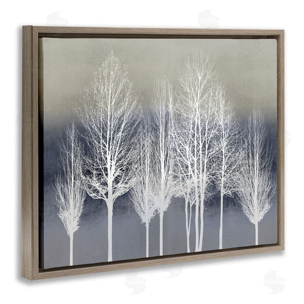 Stupell Industries Kate Bennett | Modern Tree Forest Winter Landscape Over Pattern Wall Art