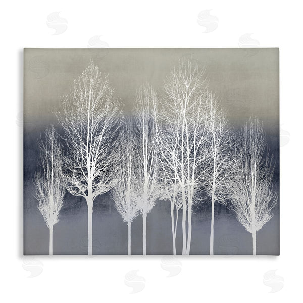 stupell industries Kate Bennett | Modern Tree Forest Winter Landscape over Pattern Wall Art
