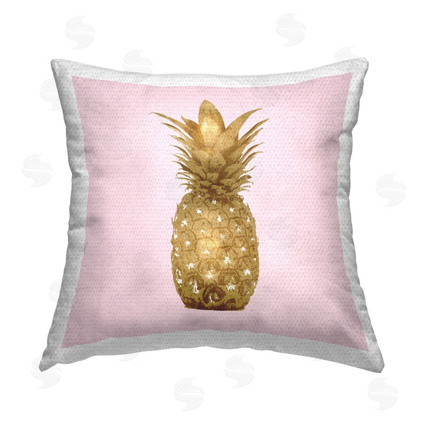 Stupell Industries Kate Bennett | Pink Glam Pineapple Tropical Fruit Printed Throw Pillow