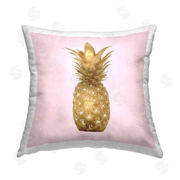 stupell industries Kate Bennett | Pink Glam Pineapple Tropical Fruit Printed Throw Pillow