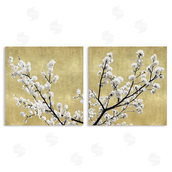 stupell industries Kate Bennett | White Cherry Blossom Branches over Neutral Wall Art