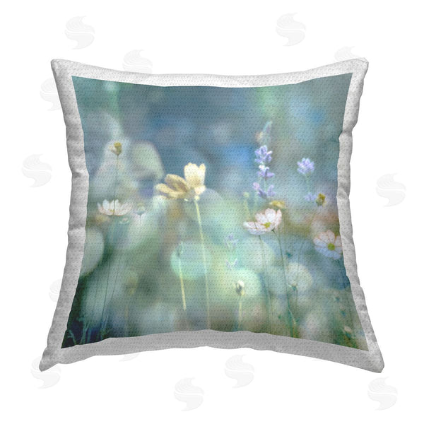 Stupell Industries Kate Carrigan | Green Flower Meadow Printed Throw Pillow