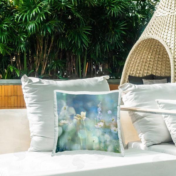 Stupell Industries Kate Carrigan | Green Flower Meadow Printed Throw Pillow