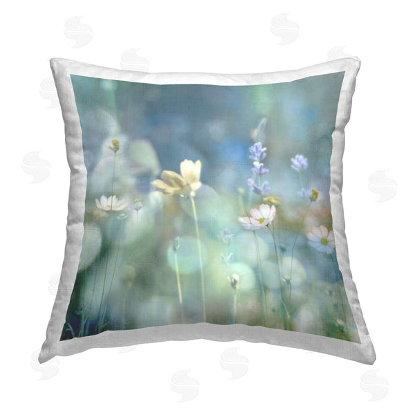 stupell industries Kate Carrigan | Green Flower Meadow Printed Throw Pillow