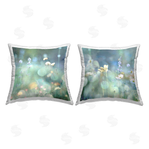 stupell industries Kate Carrigan | Green Meadow Sprouts Printed Throw Pillow Set