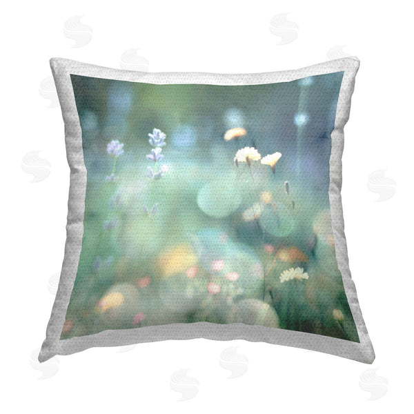 Stupell Industries Kate Carrigan | Green Wildflower Meadow Printed Throw Pillow