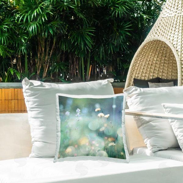 Stupell Industries Kate Carrigan | Green Wildflower Meadow Printed Throw Pillow