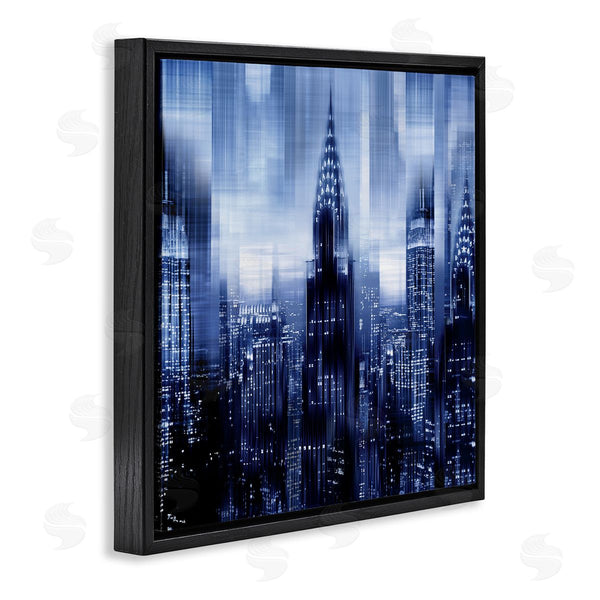 Stupell Industries Kate Carrigan | New York Cityscape Soft Focus Blue Architecture Wall Art