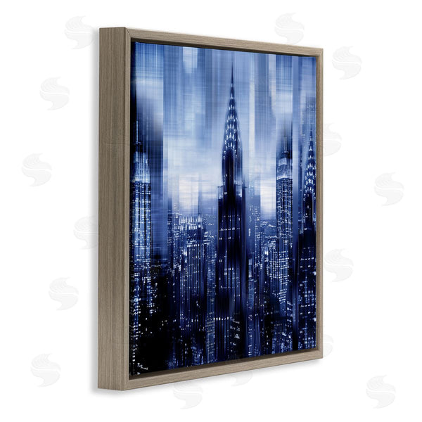 Stupell Industries Kate Carrigan | New York Cityscape Soft Focus Blue Architecture Wall Art