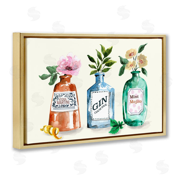 Stupell Industries Kate Eldridge | Floral Alcohol Bottles