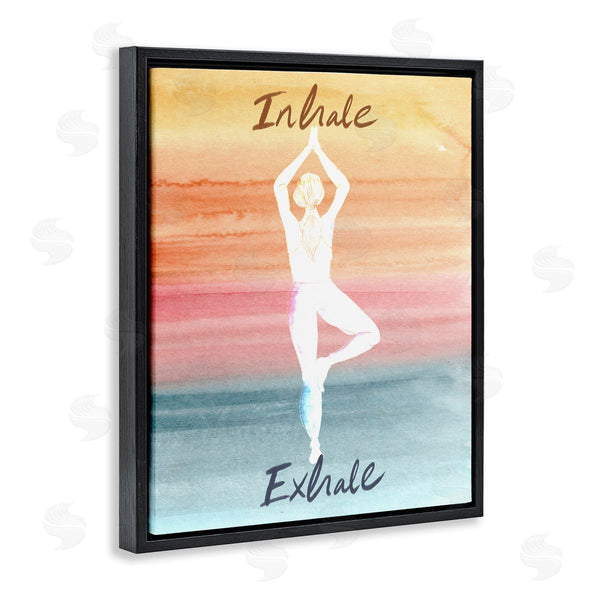 Stupell Industries Kate Eldridge | Inhale Exhale Soothing Yoga Pose Watercolor Effect Wall Art
