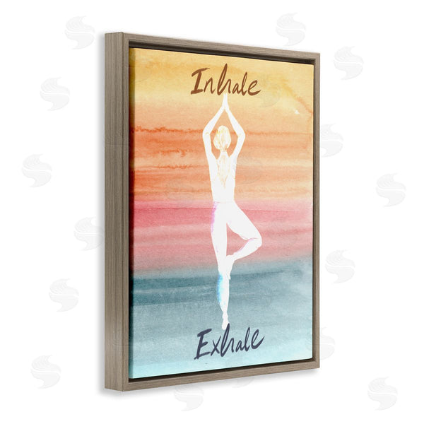 Stupell Industries Kate Eldridge | Inhale Exhale Soothing Yoga Pose Watercolor Effect Wall Art