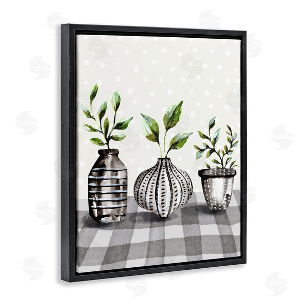 Stupell Industries Kate Eldridge | Potted Herbs Patterned Tartan Wall Art