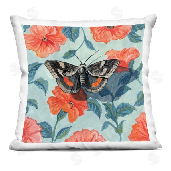 stupell industries Kate Jarvik Birch | Academia Moth On Floral Throw Pillow