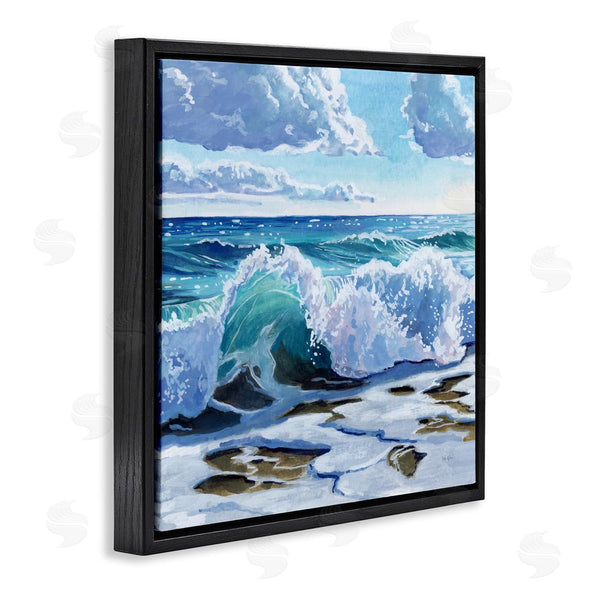 Stupell Industries Kate Jarvik Birch | Curling Aqua Wave On Shore Wall Art