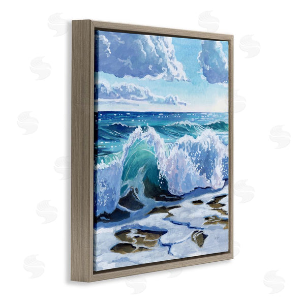 Stupell Industries Kate Jarvik Birch | Curling Aqua Wave On Shore Wall Art