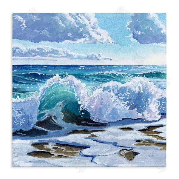 Stupell Industries Kate Jarvik Birch | Curling Aqua Wave On Shore Wall Art