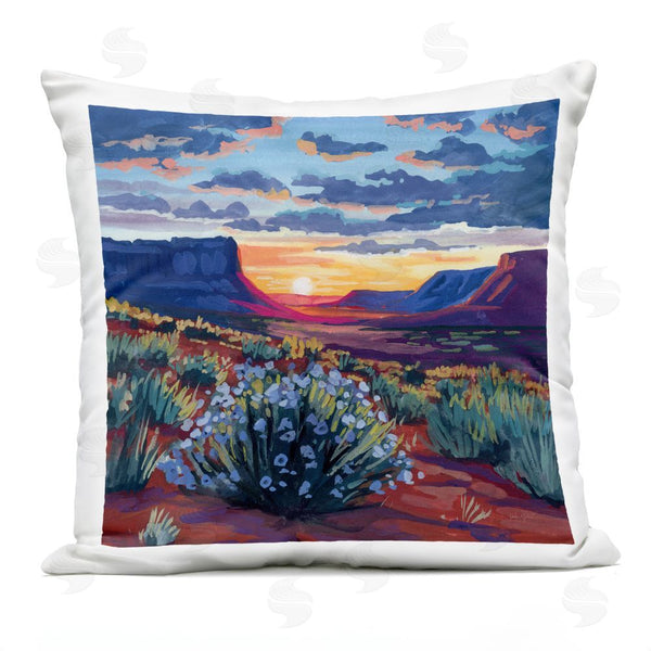 Stupell Industries Kate Jarvik Birch | Desert Sunset On Blooming Bush Throw Pillow