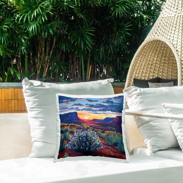 Stupell Industries Kate Jarvik Birch | Desert Sunset On Blooming Bush Throw Pillow