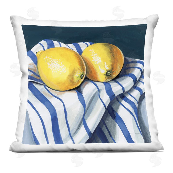 stupell industries Kate Jarvik Birch | Fresh Kitchen Lemons on Dishtowel Throw Pillow