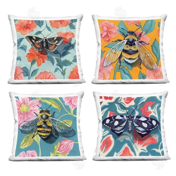 stupell industries Kate Jarvik Birch | Insects on Flower Patterns Throw Pillow