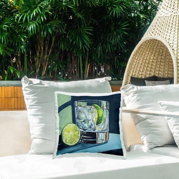 Stupell Industries Kate Jarvik Birch | Lime & Gin Tonic Cocktail Throw Pillow