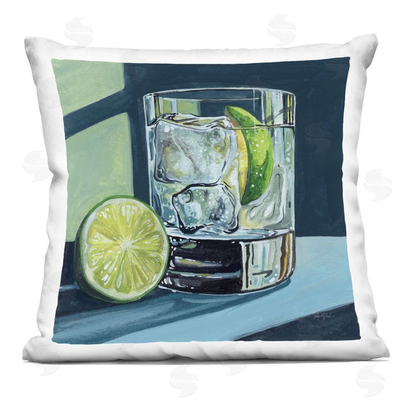 stupell industries Kate Jarvik Birch | Lime & Gin Tonic Cocktail Throw Pillow