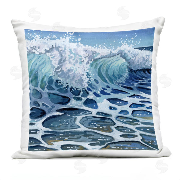 Stupell Industries Kate Jarvik Birch | Strong Crashing Waves On Beach Throw Pillow