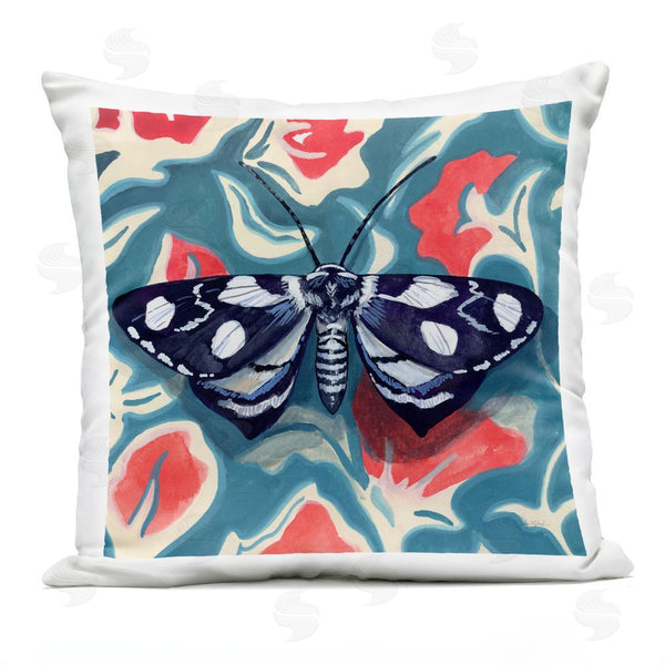 Stupell Industries Kate Jarvik Birch | Symmetrical Moth On Beautiful Flowers Throw Pillow