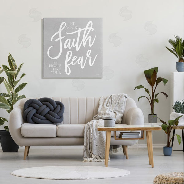 Stupell Industries Kate Sherrill | Faith Bigger Than Your Fear Religious Script Calligraphy Wall Art