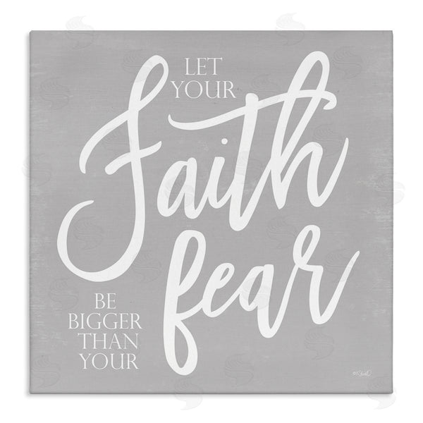 stupell industries Kate Sherrill | Faith Bigger Than Your Fear Religious Script Calligraphy Wall Art