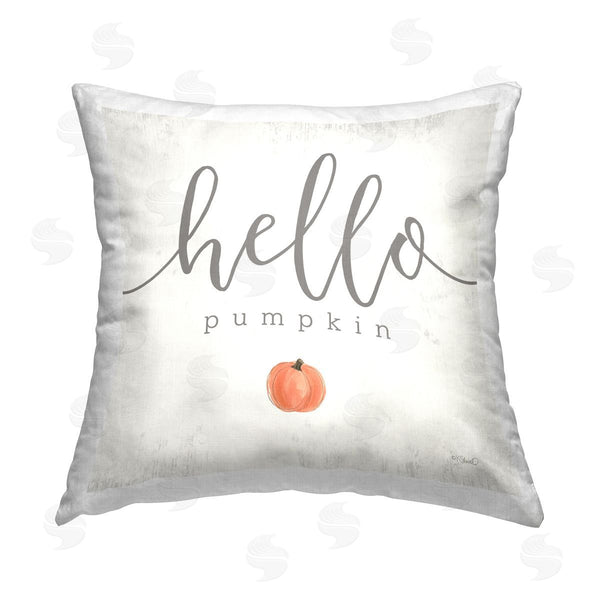 stupell industries Kate Sherrill | Hello Pumpkin Fall Phrase Printed Throw Pillow