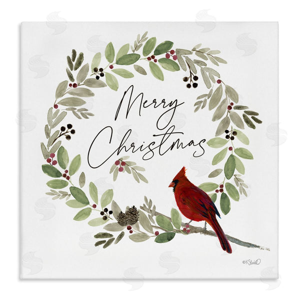 stupell industries Kate Sherrill | Merry Christmas Cardinal Wall Art