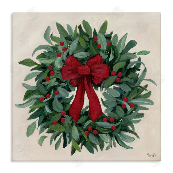 stupell industries Kate Sherrill | Ribbon Holly Wreath