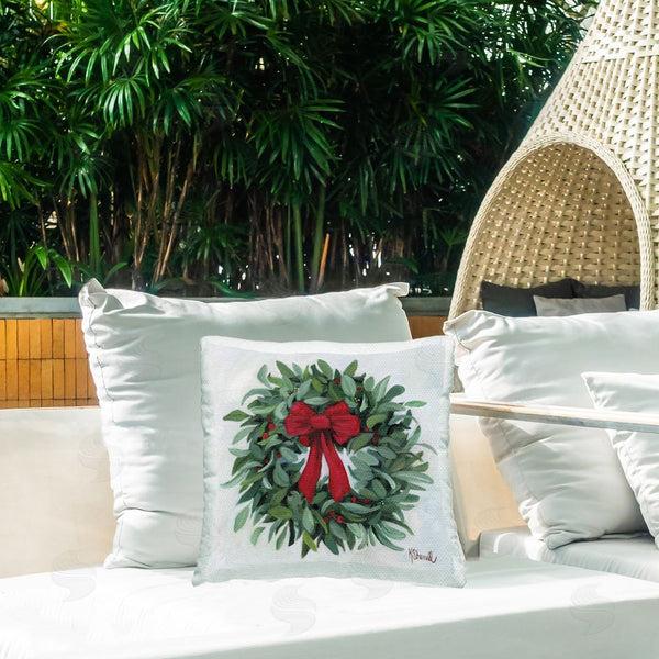 Stupell Industries Kate Sherrill | Traditional Holiday Wreath Printed Throw Pillow