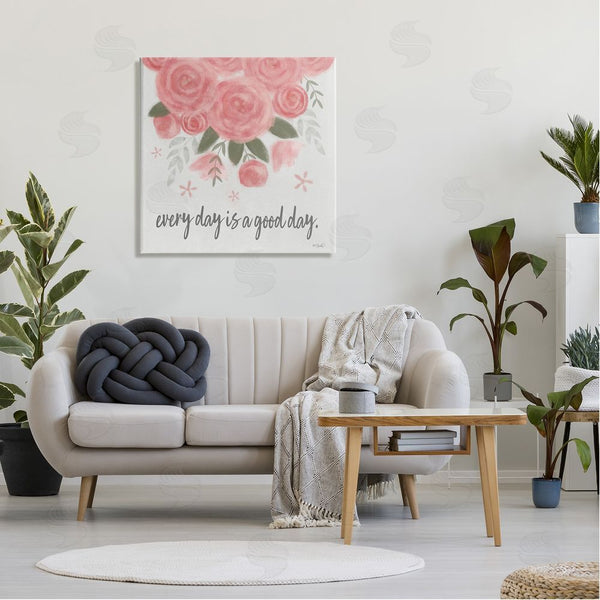 Stupell Industries Kate Sherrill | Uplifting Pink Roses Flower Blossom Pattern Phrase Wall Art