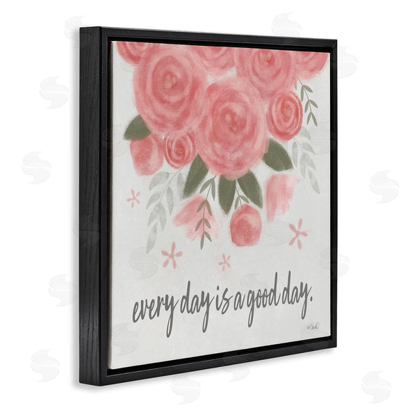 Stupell Industries Kate Sherrill | Uplifting Pink Roses Flower Blossom Pattern Phrase Wall Art