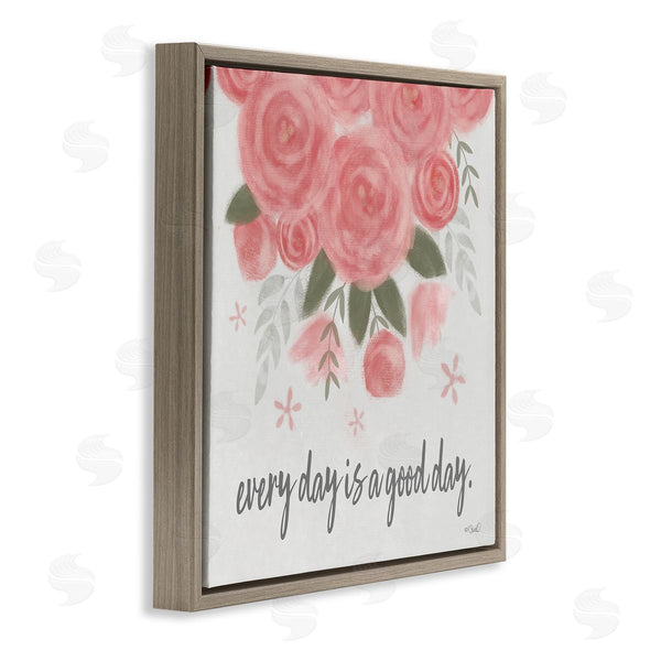 Stupell Industries Kate Sherrill | Uplifting Pink Roses Flower Blossom Pattern Phrase Wall Art